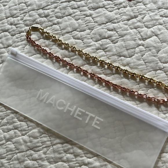 Petite Coffee Bead Necklace in Rose Gold + Gold Split NWT - Picture 6 of 6